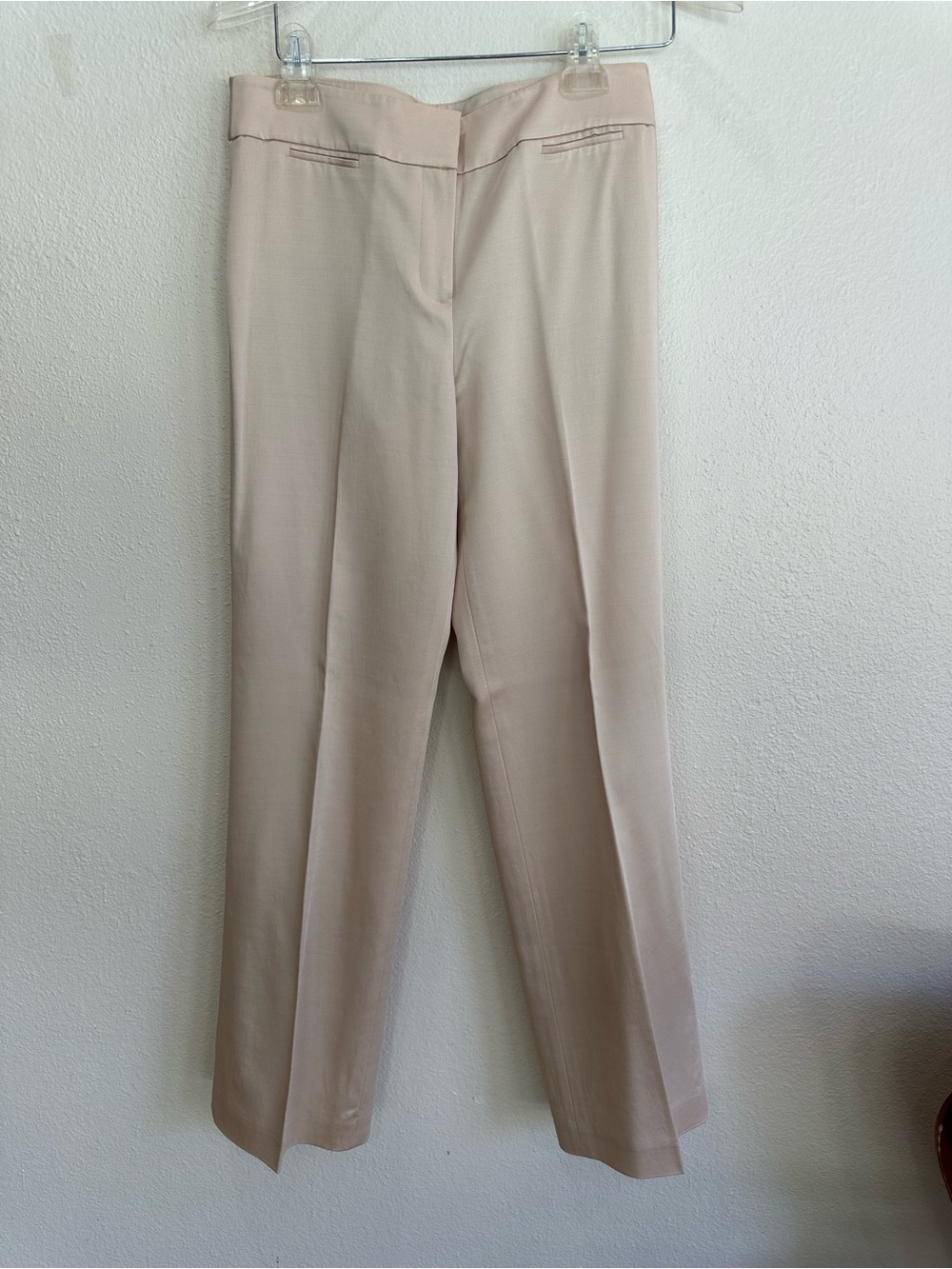 Ann Taylor Straight-Leg Dress Pants in Soft Beige Wool Blend Size 4